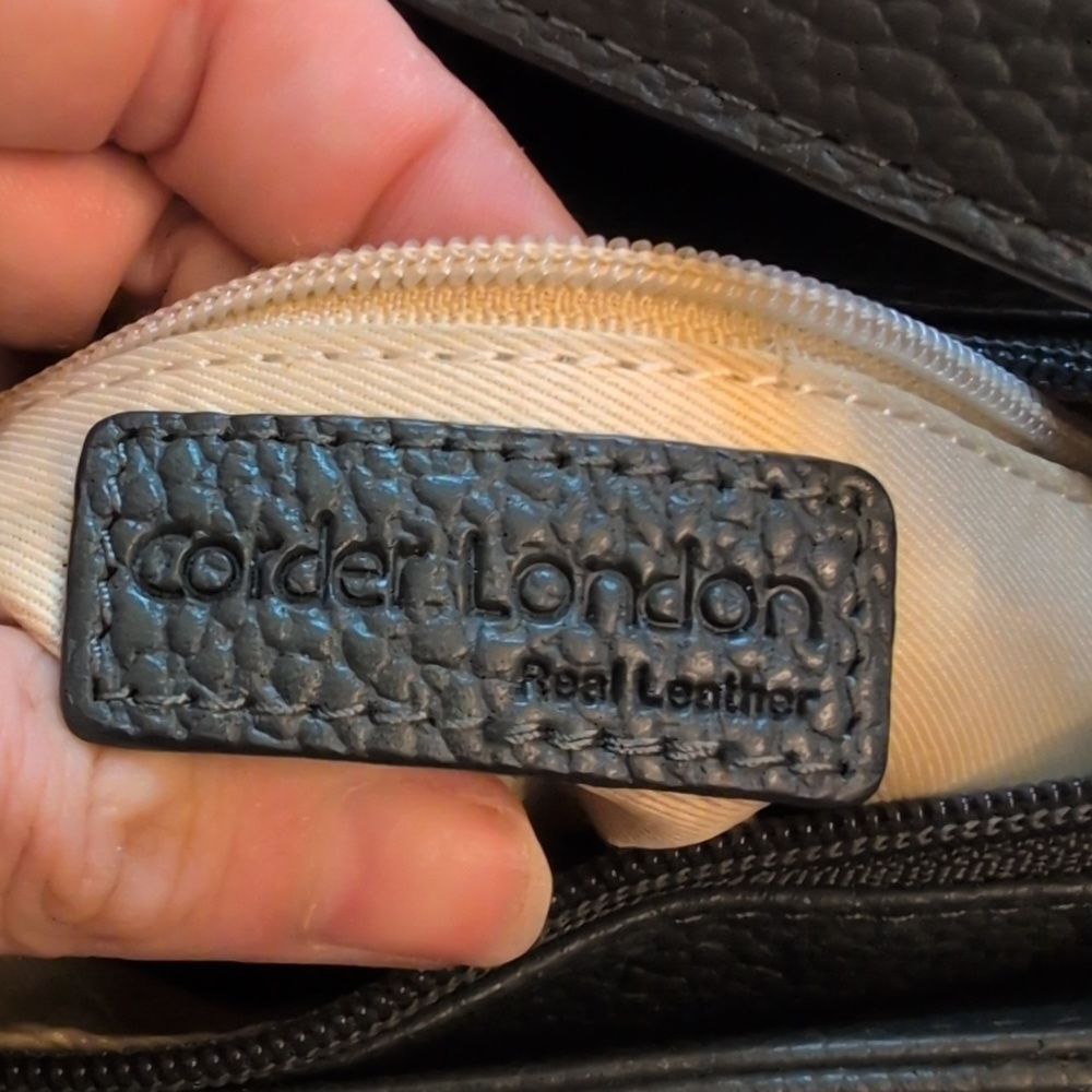Corder London Genuine Pebbles Leather Shoulder Bag Evergreen Dark Green - Picture 9 of 10